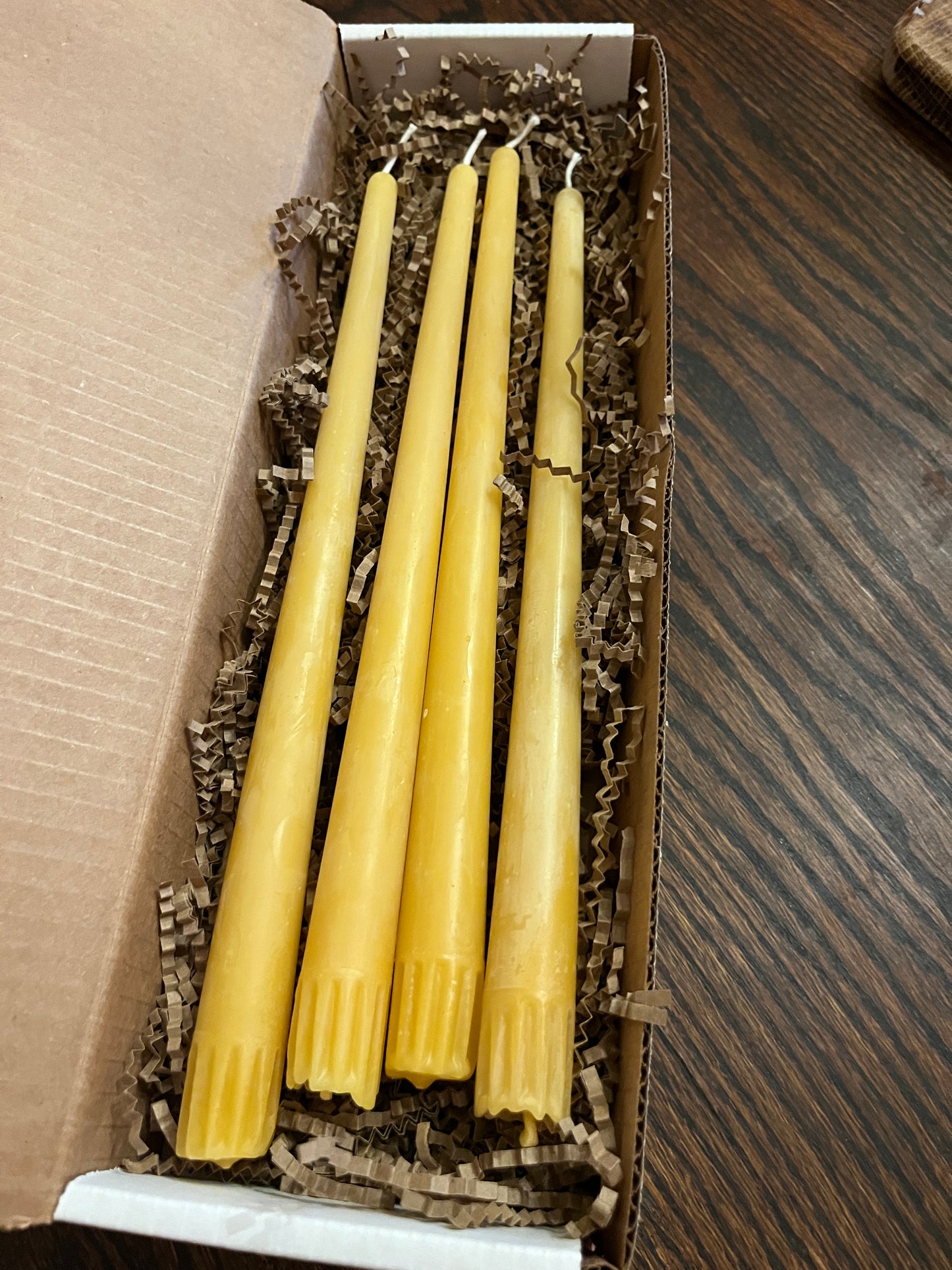 Handmade 12" Beeswax Candle Tapers Quantity 4