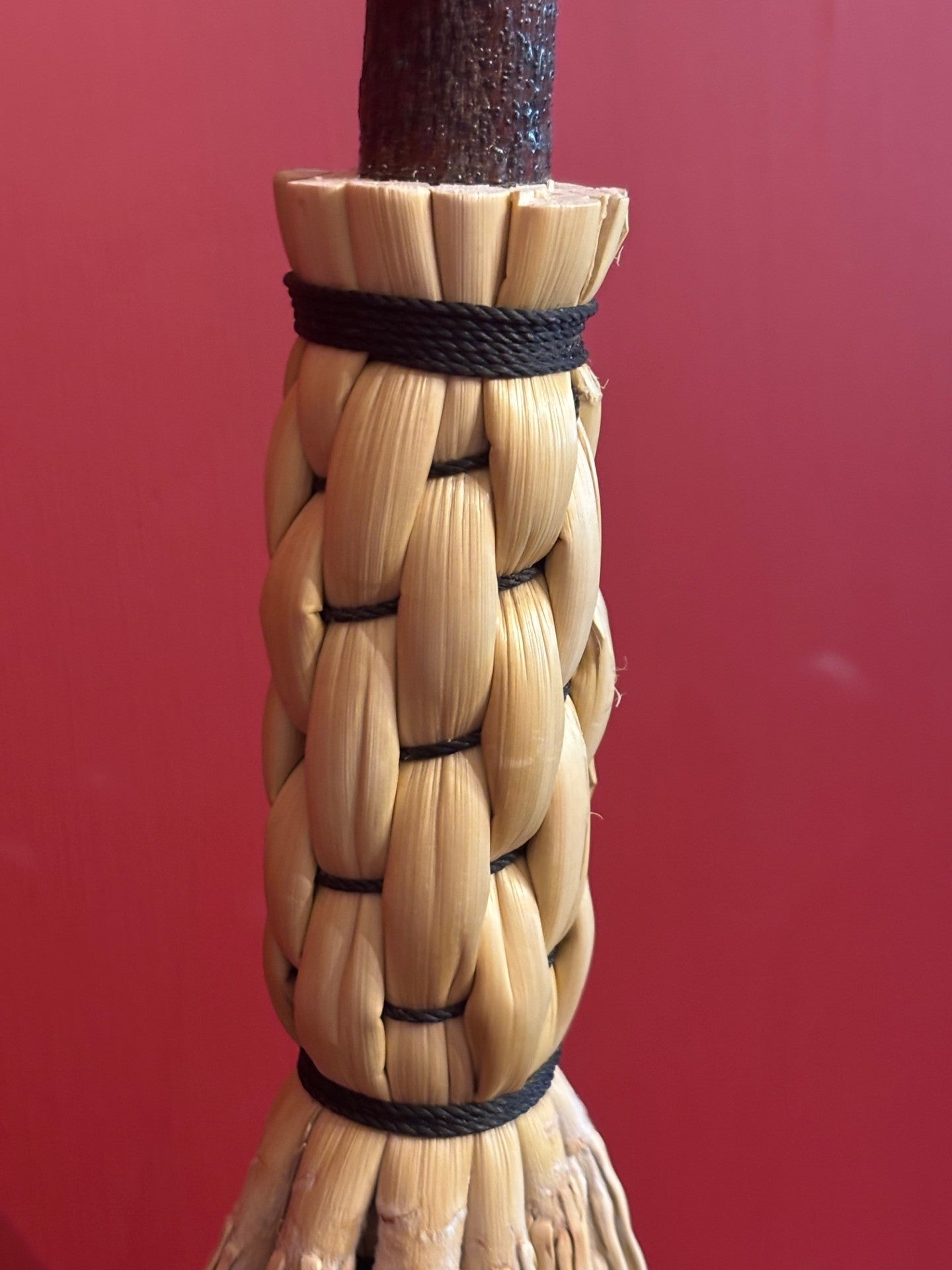 Handmade Broomcorn Hearth or Children's Broom on a Tree Branch Broomstick