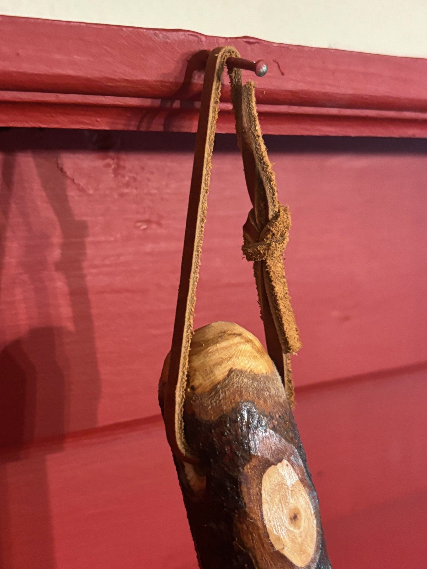 Handmade Broomcorn Hearth or Children's Broom on a Tree Branch Broomstick