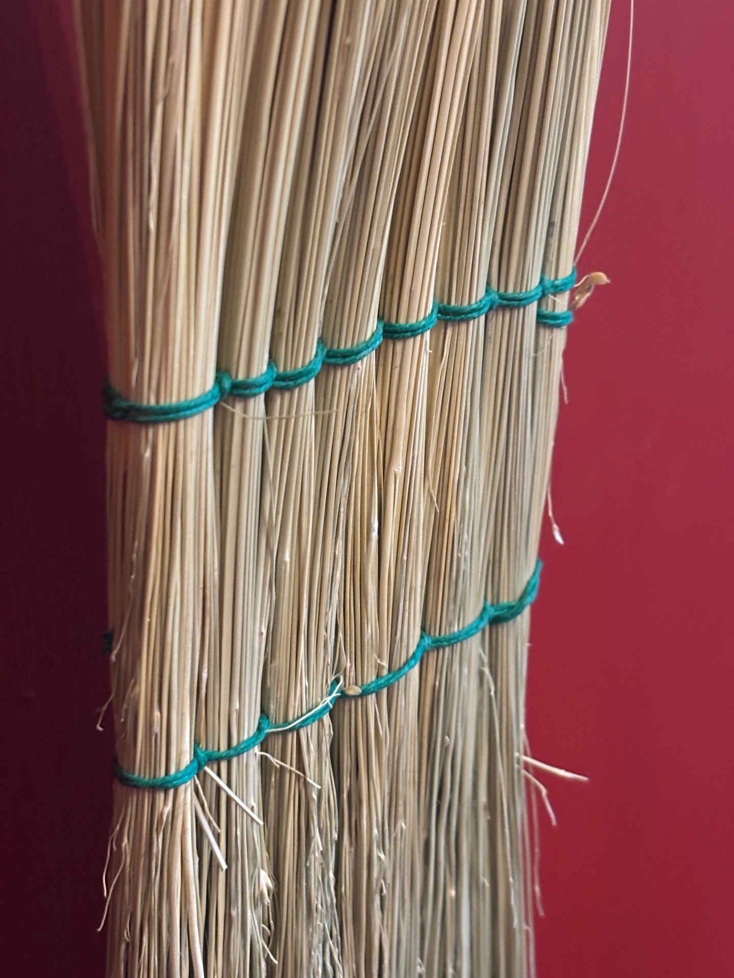 Handmade Broomcorn Hearth or Children's Broom on a Tree Branch Broomstick