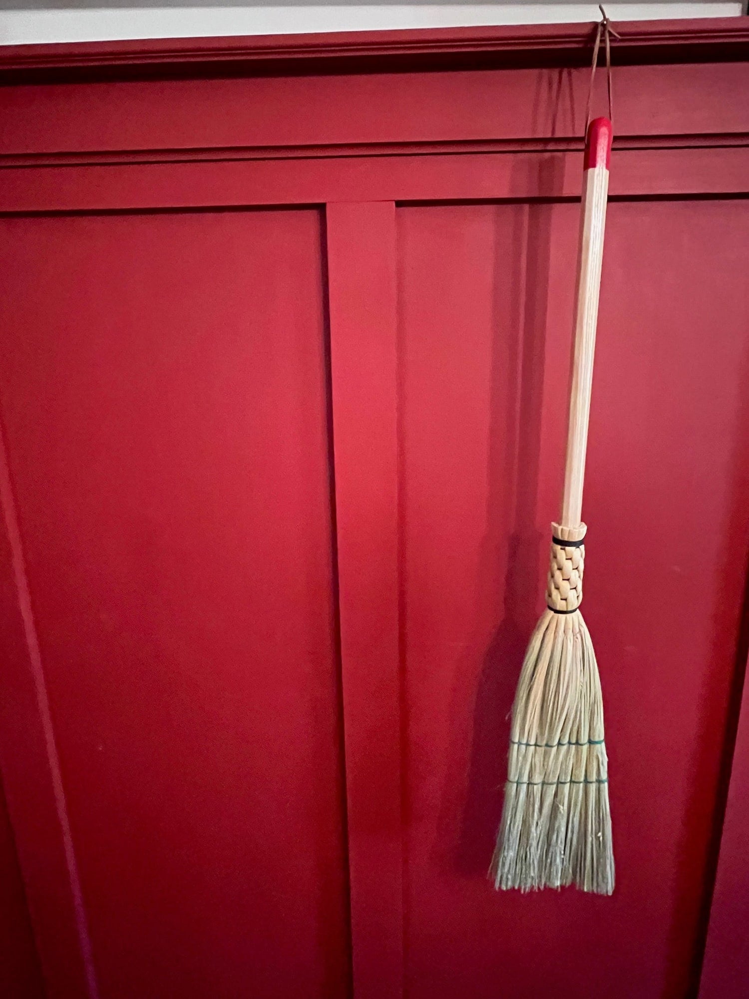 Handmade hearth broom, perfect children's broom size, on handmade hardwood broomsticks.