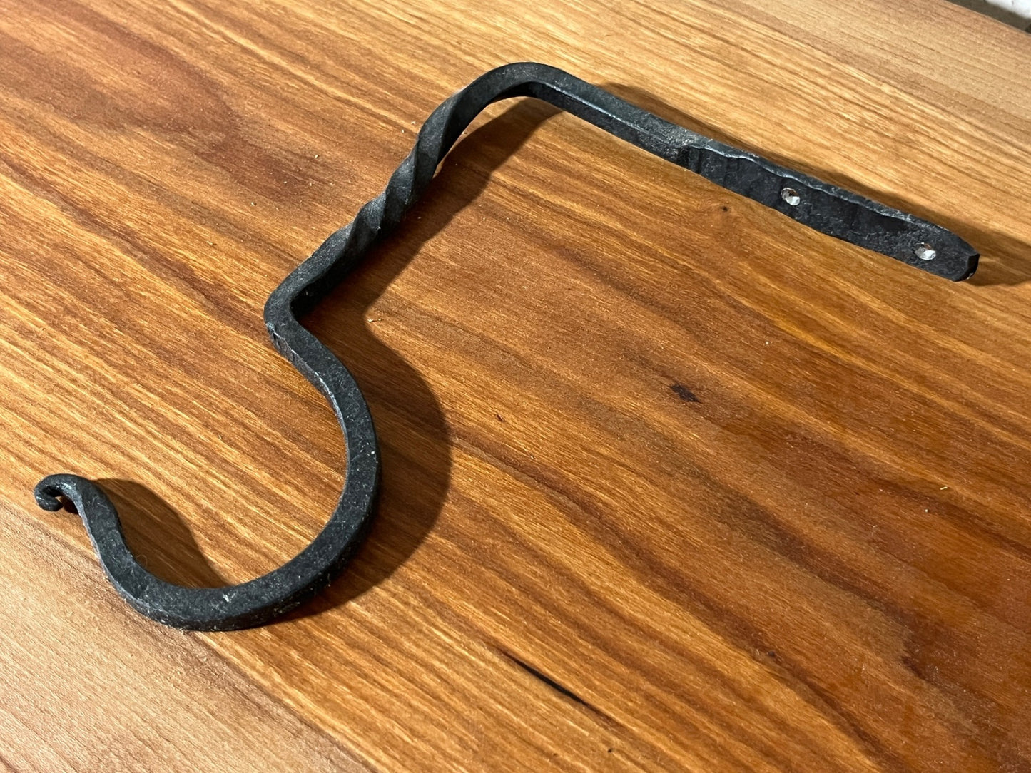 Hand-Forged Blacksmithed Broom Hook