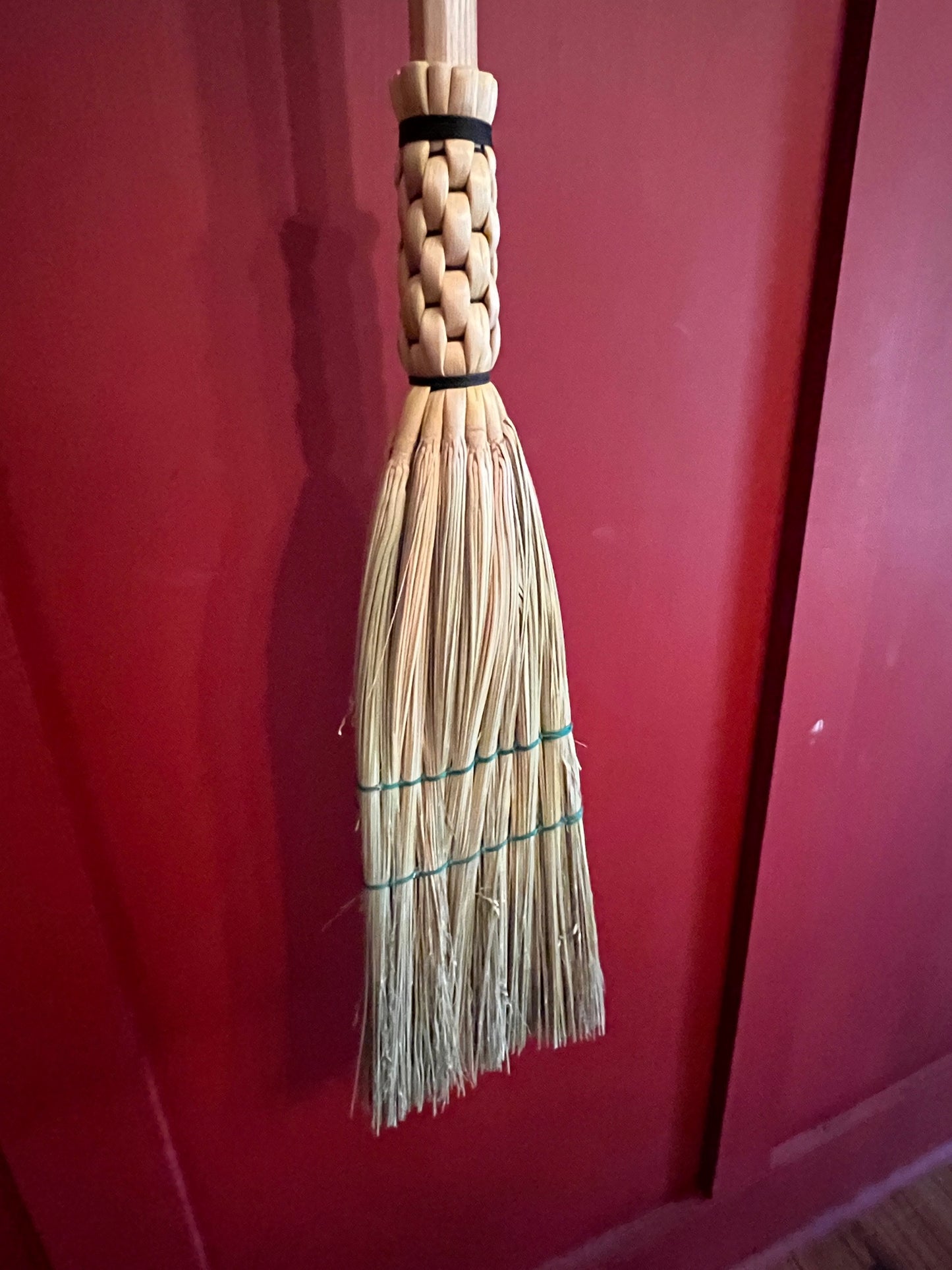 Handmade children's broom or hearth broom on handmade handmade solid Ash round broomstick