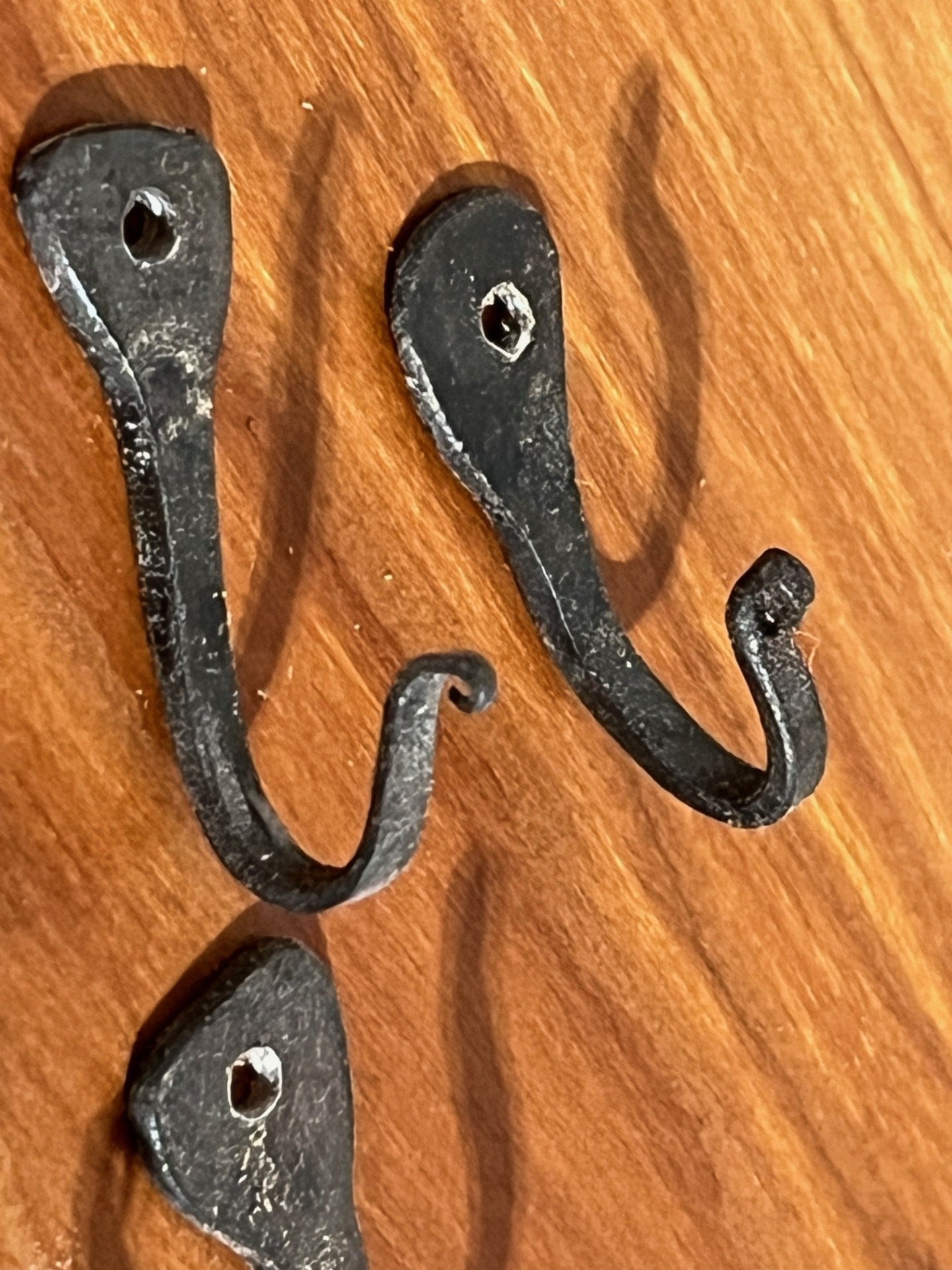 Hand-Forged Horseshoe Nail Hooks - Set of 4